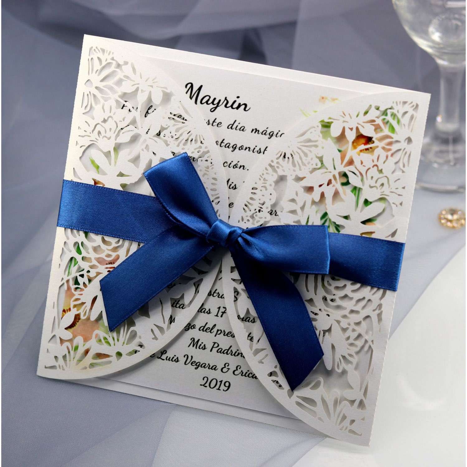 Square Marriage Card Wedding Supplies Rose Invitation Celebration Invitation Laser Cut